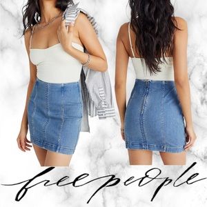 Free People Modern Femme Denim Skirt